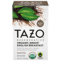 Tazo Organic Awake Black Tea, English Breakfast, Regenerative, 16 Each