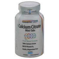 Rainbow Light Calcium Citrate, Food-Based, Mini-Tabs, 120 Each