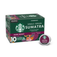 Starbucks K-Cup Coffee Pods, Sumatra, Dark Roast, 10 Each