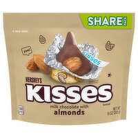 Hershey's Kisses Milk Chocolate, with Almonds, Share Pack, 10 Ounce