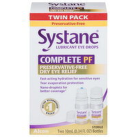 Systane Lubricant Eye Drops, Complete PF, Twin Pack, 2 Each