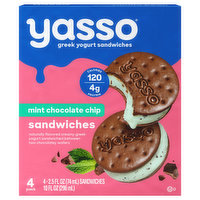 Yasso Greek Yogurt Sandwiches, Mint Chocolate Chip, 4 Each