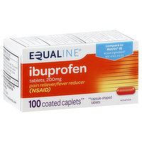 Equaline Ibuprofen, 200 mg, Coated Caplets, 100 Each