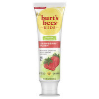 Burts Bees Kids Toothpaste, Natural Flavor, with Fluoride, Strawberry Splash, 4.7 oz, 4.7 Ounce