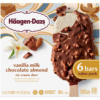 Haagen Dazs Vanilla Milk Chocolate Almond Ice Cream Bars, 18 Fluid ounce