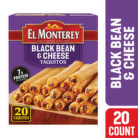 El Monterey Taquitos, Black Bean & Cheese, 20 Each