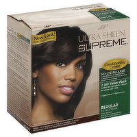Ultra Sheen Supreme No-Lye Relaxer, Conditioning Creme, Regular for Fine/Normal Hair Texture, 2 Each