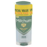 Mitchum Antiperspirant & Deodorant, Gel, Special Value, Men, Unscented, Twin Pack, 2 Each