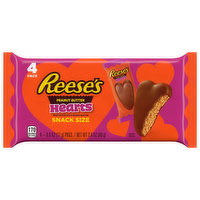 Reese's Peanut Butter, Hearts, Snack Size, 4 Pack, 4 Each