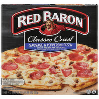 Red Baron Pizza, Classic Crust, Sausage & Pepperoni, 21.95 Ounce