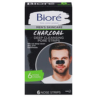 Biore Nose Strips, Deep Cleansing Pore, Charcoal, 6 Each