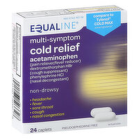 Equaline Cold Relief, Multi-Symptom, Acetaminophen, Caplets, 24 Each