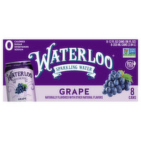 Waterloo Sparkling Water, Grape, 8 Each