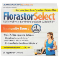 FlorastorSelect Immunity Boost, Vegetarian Capsules, 30 Each