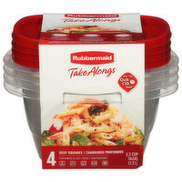 2 Packs Rubbermaid Take Alongs 1.1 Gal Large Rectangles Containers & Lids  Green