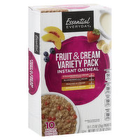 Essential Everyday Oatmeal, Instant, Fruit & Cream, Variety Pack, 10 Each