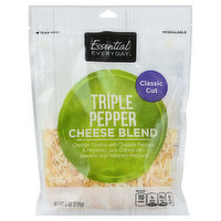 Essential Everyday Cheese Blend, Triple Pepper, Classic Cut, 8 Ounce