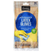 Essential Everyday Latex Gloves, Household, Medium, 1 Each