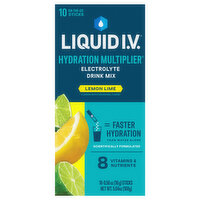 Liquid I.V. Hydration Multiplier Electrolyte Drink Mix, Lemon Lime, 10 Each