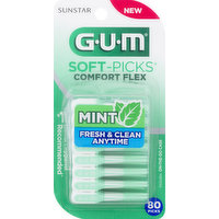 GUM Soft-Picks, Comfort Flex, Mint, 80 Each