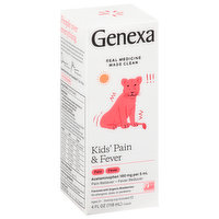 Genexa Pain & Fever, Kids', Flavored with Organic Blueberries, 4 Fluid ounce