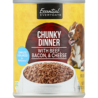 Essential Everyday Dog Food, Chunky Diner, with Beef, Bacon, & Cheese, 13.2 Ounce