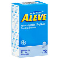 Aleve All Day Strong Pain Reliever/Fever Reducer, 220 mg, Tablets, 90 Each