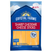 Crystal Farms Cheese Sticks, Sharp Cheddar, 12 Each