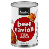 Essential Everyday Beef Ravioli, in Tomato & Meat Sauce, 15 Ounce