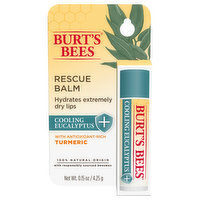 Burt's Bees Rescue Balm, Turmeric, Cooling Eucalyptus, 0.15 Ounce