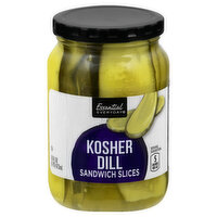 ESSENTIAL EVERYDAY Kosher Dill, Sandwich Slices, 16 Ounce