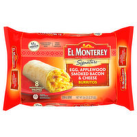 El Monterey Burritos, Egg, Applewood Smoked Bacon & Cheese, 8 Each