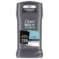 Dove Men+Care Antiperspirant, Stain Defense, Clean, 2.7 Ounce