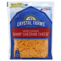 Crystal Farms Cheese, Sharp Cheddar, Wisconsin, 8 Ounce