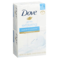 Dove Soap Bars, Gentle Exfoliating, 6 Each