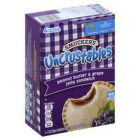 Smucker's Uncrustables Sandwich, Peanut Butter & Grape Jelly, 4 Each