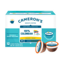 Cameron's Coffee, Smooth, Medium Roast, 100% Colombian, Pods, 12 Each