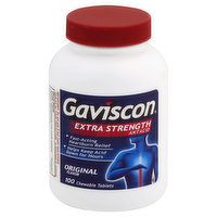 Gaviscon Antacid, Extra Strength, Chewable Tablets, Original Flavor, 100 Each