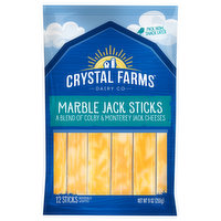 Crystal Farms Cheese Sticks, Marble Jack, 12 Each