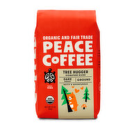 Peace Coffee Organic Ground Coffee, Treehugger, Dark Roast, 12 Ounce