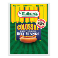 Nathan's Beef Franks, Colosal, Quarter Pound, Family Pack, 32 Ounce