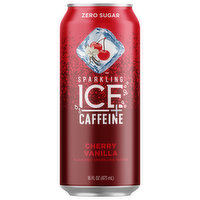 Sparkling Ice +Caffeine Sparkling Water, Zero Sugar, Cherry Vanilla, 16 Ounce