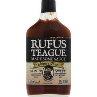 Rufus Teague BBQ Sauce, Sugar-Free, Slim N' Sweet, 13 Ounce