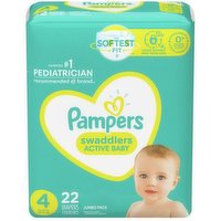 Pampers Swaddlers Active Baby Size 4, 22 Each
