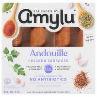 Amylu Chicken Sausages, Andouille, 9 Ounce