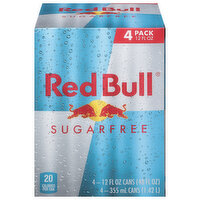 Red Bull Energy Drink, Sugarfree, 4 Pack, 4 Each