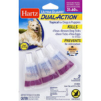 Hartz Ultra Guard Dual Action Topical, for Dogs & Puppies, 31 to 60 lbs, 3 Each