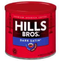 Hills Bros. Coffee, Ground, Dark Roast, Dark Satin, 23 Ounce