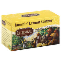 Celestial Seasonings Herbal Tea, Jammin' Lemon Ginger, Caffeine Free, Bags, 20 Each