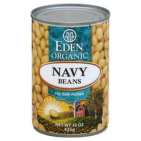 Eden Organic Navy Beans, No Salt Added, 15 Ounce